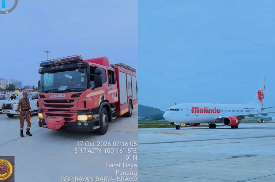 马印航空客机备降槟城国际机场