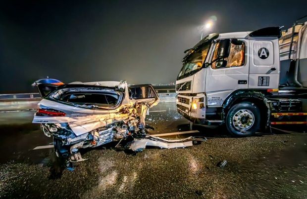 Penang hit-and-run accident scene near Penang Bridge interchange
