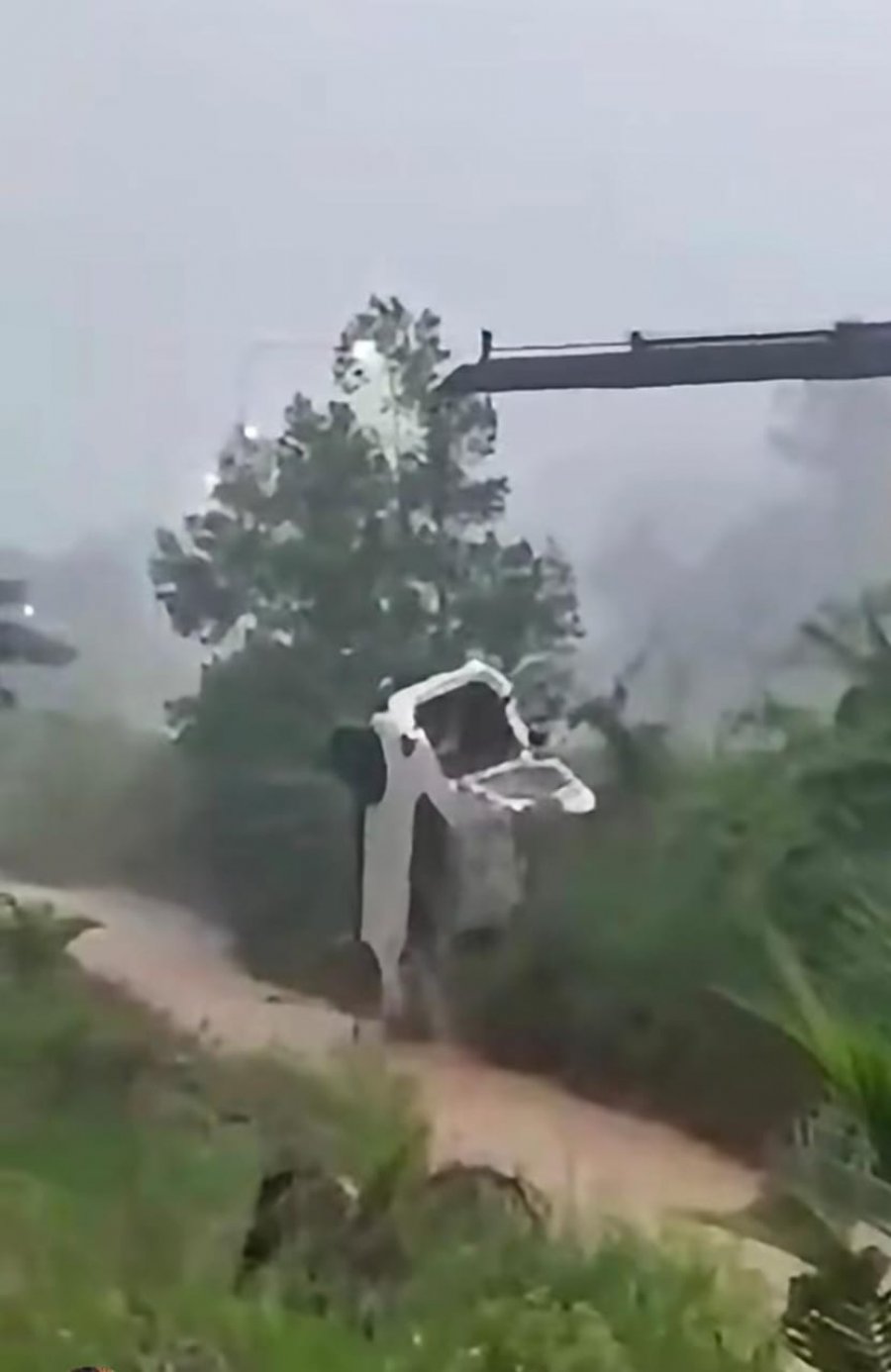Car crashed into ditch on Pan Borneo Highway in Sabah